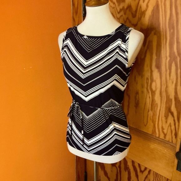 Vtg Y2K chevron belted top - Picture 7 of 8